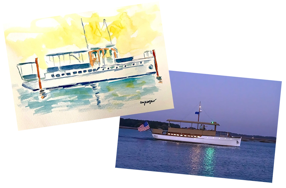 Collage of a photo and a watercolor